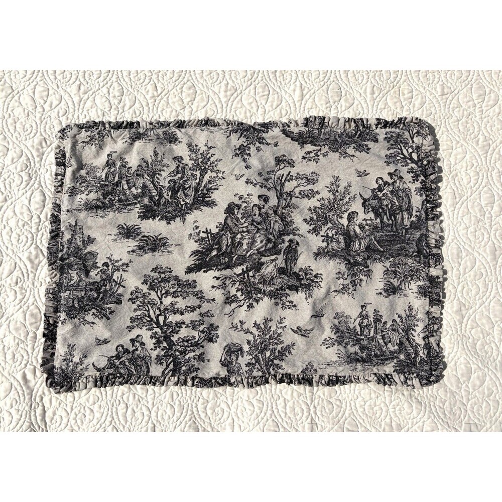 Legacy Home Cream Black Toile French Countryside Cotton Pillow Sham 25” X 17”